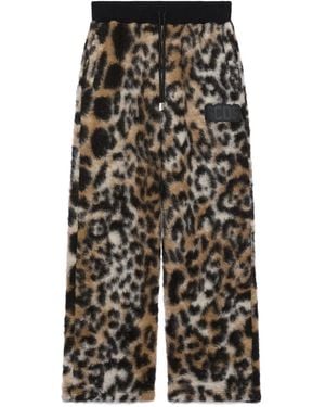 Gcds Leopard-Print Drawstring Pants - Gray