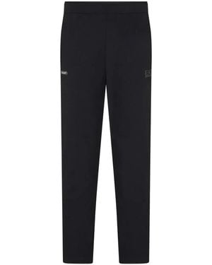 EA7 Logo-Print Track Pants - Blue