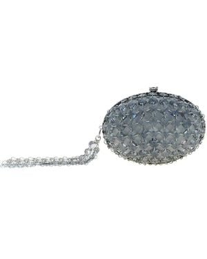 Self-Portrait Bolso De Mano Con Cadena De Cristal - Gris