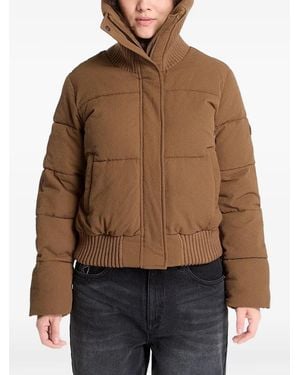 Desigual Padded Hooded Puffer Jacket - Brown