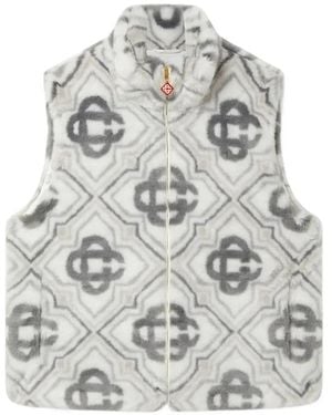 CASABLANCA Monogram-Pattern Gilet - Grey