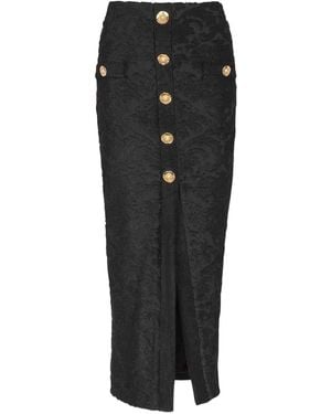 Balmain ボタントリム スカート - ブラック