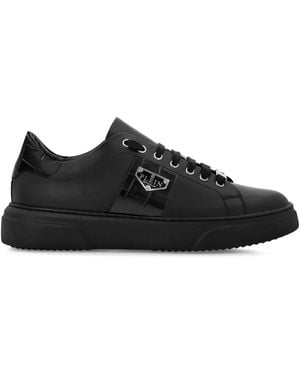 Philipp Plein Triangle Plein レザースニーカー - ブラック
