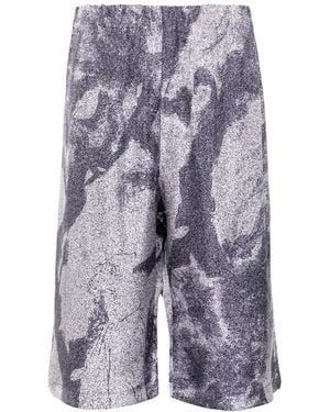 Qasimi Dust-Print Elasticated Waist Shorts - Blue