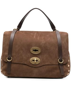 Zanellato Small Postina Nubuck-Leather Tote Bag - Brown
