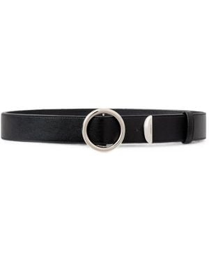 Givenchy Ceinture En Cuir À Boucle Ronde - Blanc