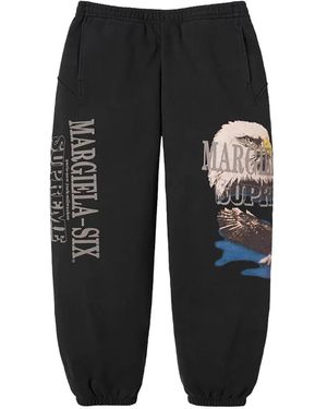 Supreme X Mm6 Maison Margiela Eagle-Print Track Trousers - Black