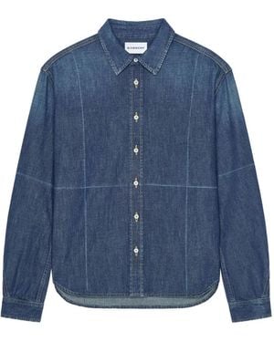 Givenchy Camicia Denim Con Effetto Piegato - Blu