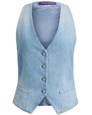Ralph Lauren Clarissa Cotton Denim Vest - Blue