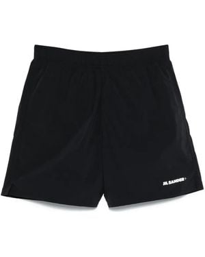 Jil Sander Logo-Print Swim Shorts - Black