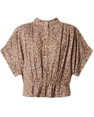Isabel Marant Top Azalea con botones florales - Marrón