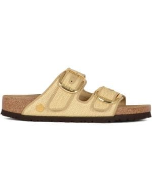 Birkenstock Arizona Big Buckle Raffia Sandals - White