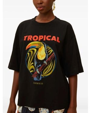 FARM Rio Tropical-Graphic T-Shirt - Black