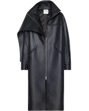 Courreges オーバーサイズ レザーコート - ブラック