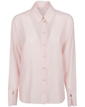 Patrizia Pepe Striped-Pattern Shirt - Pink