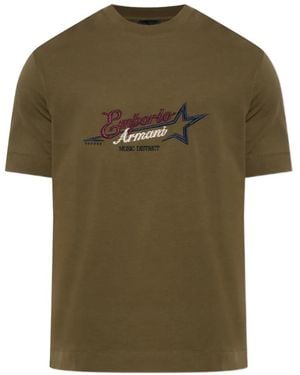 Emporio Armani Embroidered Logo T-Shirt - Green