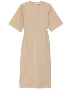 Ami Paris Kleid Mit Ziernähten - Natur