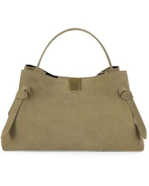 Yuzefi Suede Knotted Handbag - Green