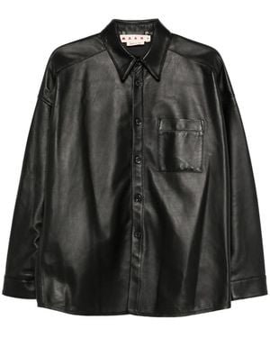 Marni Leather Shirt - Black