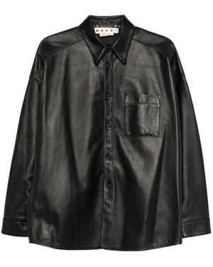 Marni Leather Shirt - Black