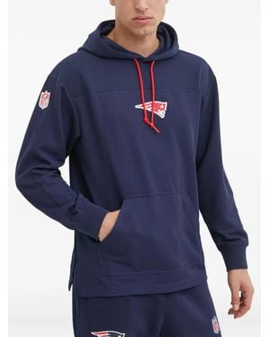 Nike X Nfl New England Patriots Logo-Patch Hoodie - Blue