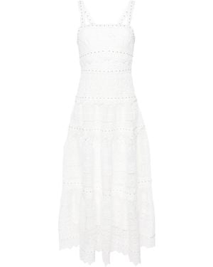 Maje Studded Lace Maxi Dress - White