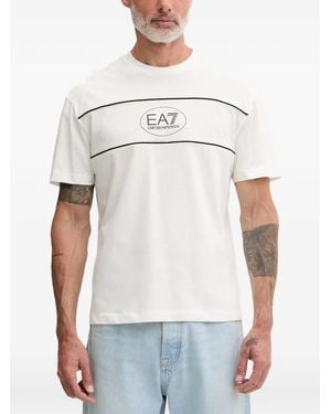 EA7 Logo-Print T-Shirt - White