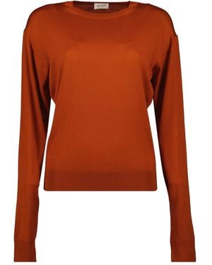 Saint Laurent Round-Neck Ribbed Jumper - Orange