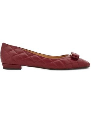 Ferragamo Bailarina Varina Acolchada - Rojo