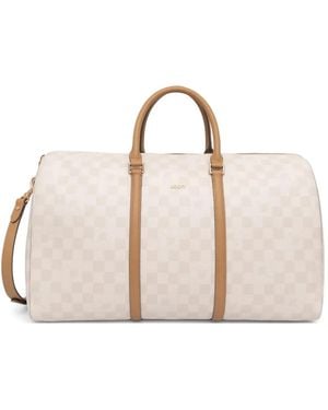 Joop! Check-Pattern Top-Handle Luggage - Natural