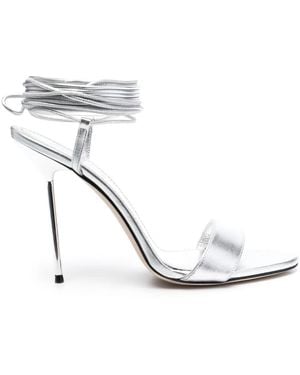 Paris Texas Guya Lace Up Over Knee Sandal - White