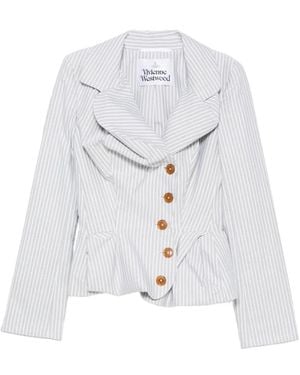 Vivienne Westwood Drunken Pinstriped Jacket - White