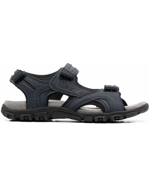 Geox Embossed-Logo Sandals - Black