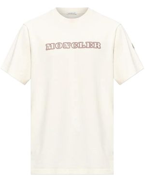 Moncler Logo-Embroidered T-Shirt - White