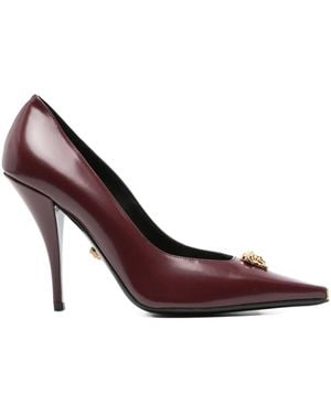 Versace La Medusa 105 Leather Pumps - Brown