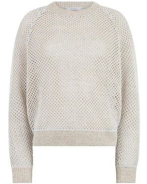 Peserico Open-Knit Raglan-Sleeve Jumper - White