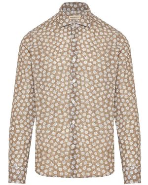 GHIRARDELLI NEXT Floral-Print Long-Sleeve Shirt - White