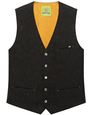 Shanghai Tang Button-Up Tailored Waistcoat - Black