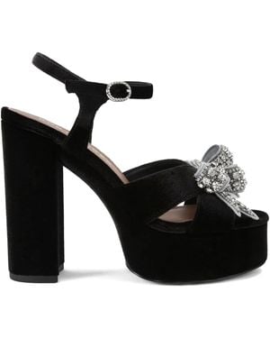 Kurt Geiger 125mm Crystal-bow Platform Sandals - ブラック