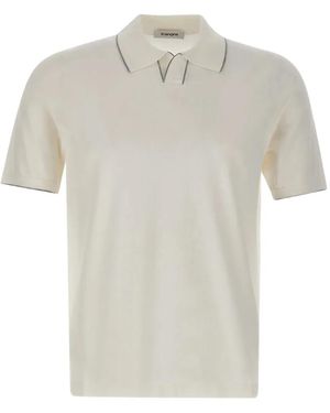 Kangra Polo Con Ribete En Contraste Y Cuello Abierto - Blanco