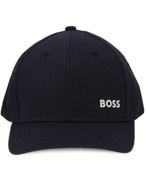 BOSS Logo-Print Baseball Cap - Blue