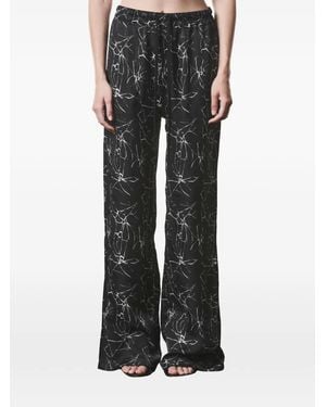 Thom Krom Marble Print Trousers - Black