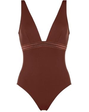 Eres Maillot De Bain Sillage À Col Plongeant - Marron