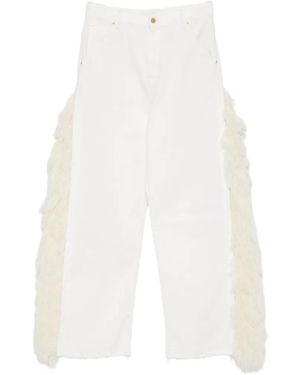 DARKPARK Fringed Raw-Hem Jeans - White