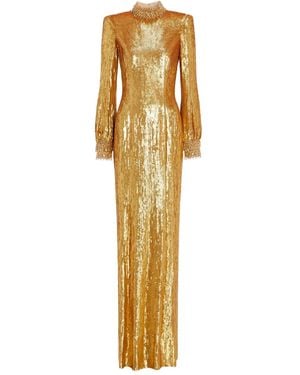 Jenny Packham Opium スパンコール ハイネックドレス - メタリック