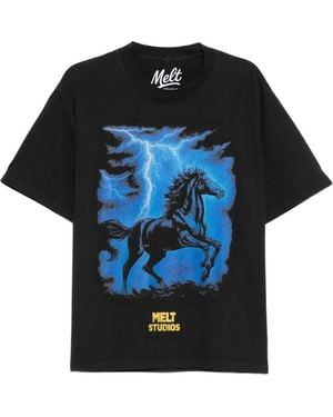 Melt Horse Graphic T-Shirt - Blue