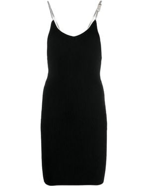 Gcds Short Dress With Rhinestones - Black