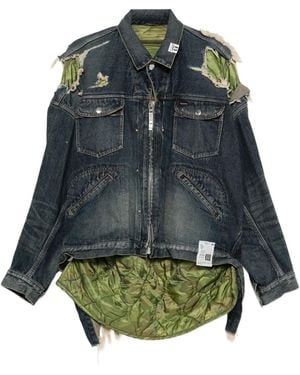 Maison Mihara Yasuhiro Layered Denim Jacket - Green
