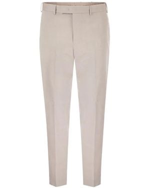 PT Torino Pressed-Crease Tailored Trousers - White