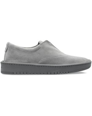 Giorgio Armani Slip-On Leather Trainers - Grey